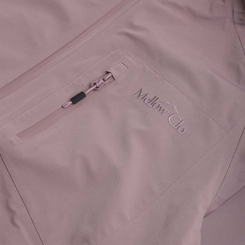 Chest pocket and Mellow Clo logo, plum 3L shell jacket