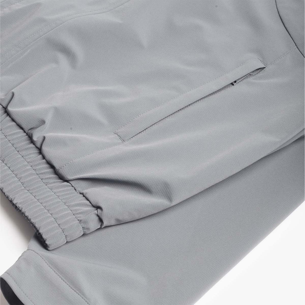 Elasticated hem and zip pocket, grey Amble jacket