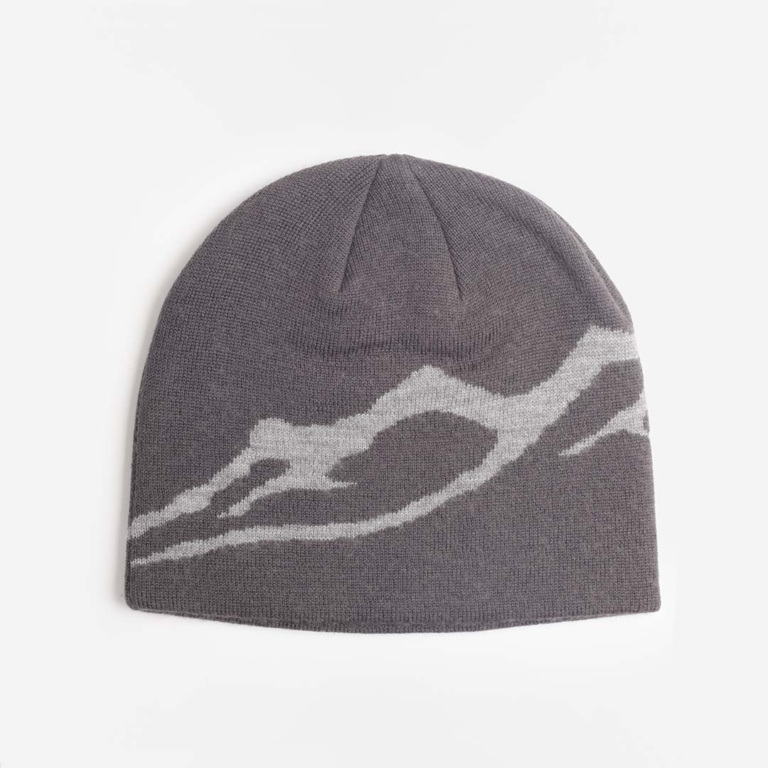 Mellow Clo Everyday Merino Beanie in Onyx Grey, front view