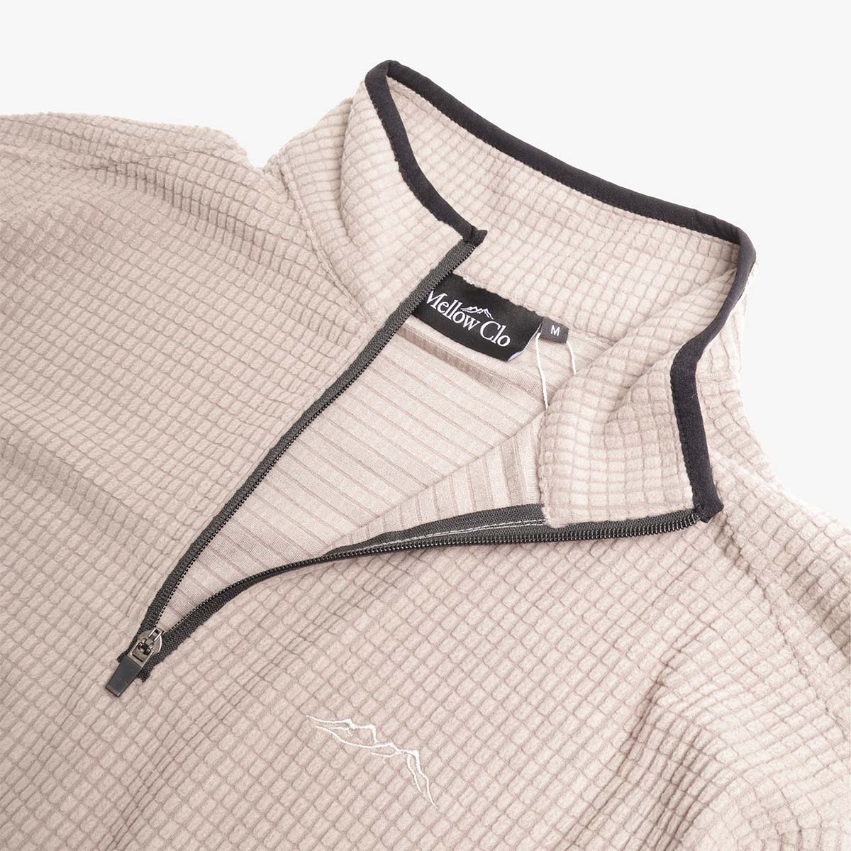 Mellow Clo Summit Half Zip Fleece, Stone, Detail Shot 3