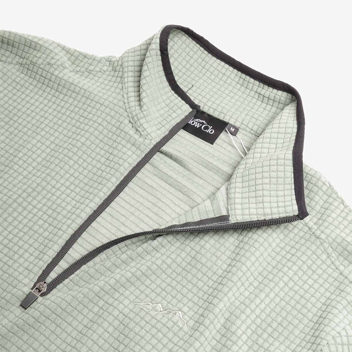 Mellow Clo Summit Half Zip Fleece, Sage, Detail Shot 3