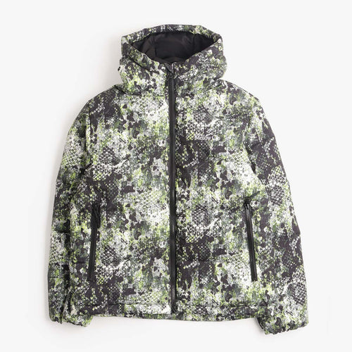 Mellow Clo Summit Puffer Jacket in Serpent Camo, front view