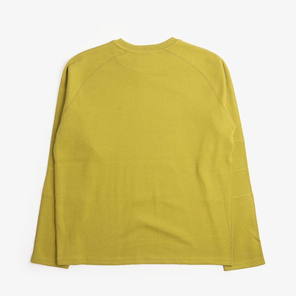 Mellow Clo Everyday Waffle Long Sleeve T-Shirt in Persian Lime, back view