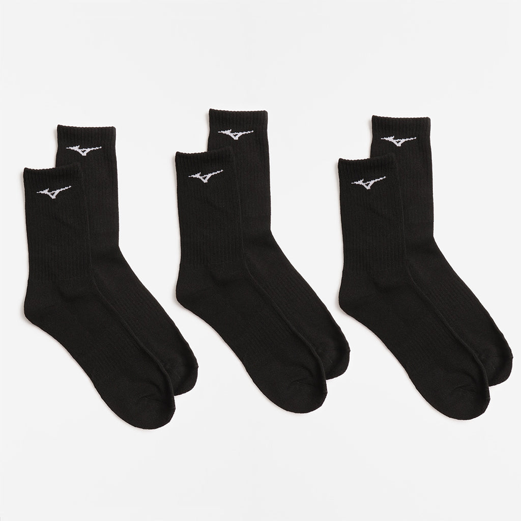 Mizuno Training 3 Pack Socks, Black, Detail Shot 2