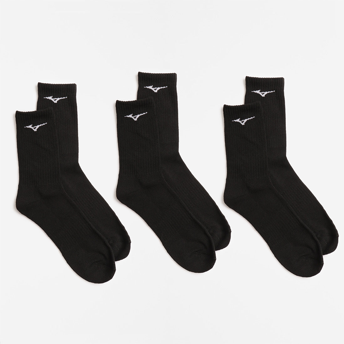 Mizuno Training 3 Pack Socks, Black, Detail Shot 2