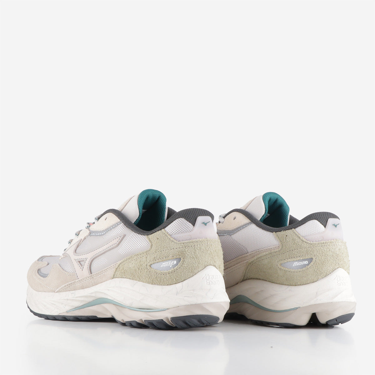 Mizuno Wave Rider β 'Nomad Pack' Shoes, Silver Cloud White Sand Cedar, Detail Shot 3