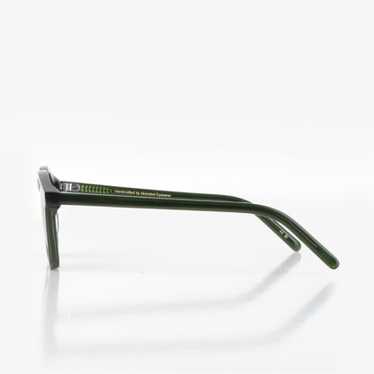 Monokel Eyewear Nelson Sunglasses, Bottle Green/Grey Solid Lens, Detail Shot 2