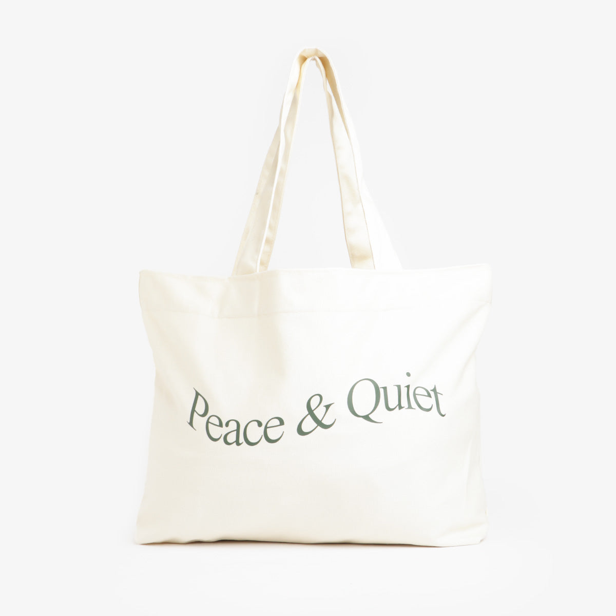 Museum of Peace and Quiet Wordmark Dyed Tote Bag, Bone, Detail Shot 1
