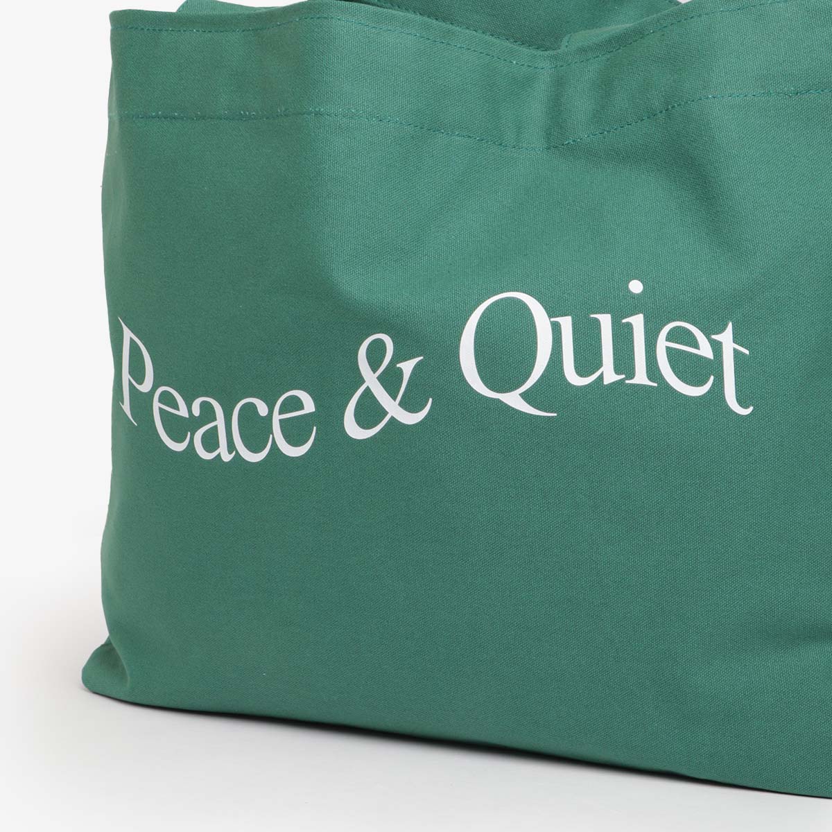 Museum of Peace and Quiet Wordmark Dyed Tote Bag, Forest, Detail Shot 2