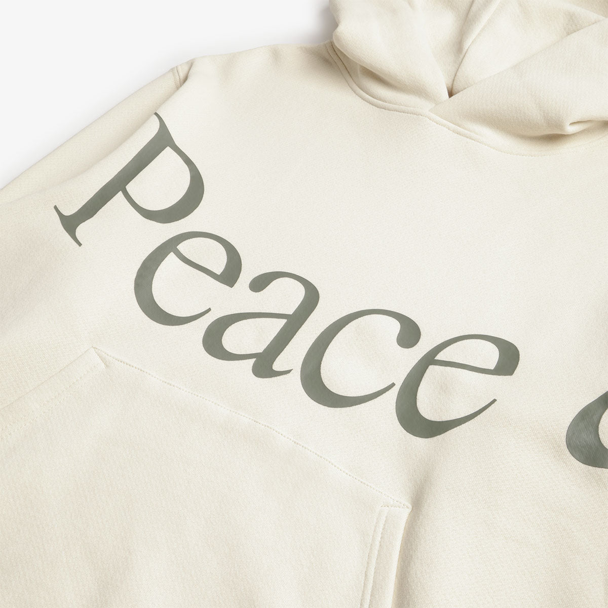 Museum of Peace and Quiet Jumbo Wordmark Hoodie, Bone, Detail Shot 4