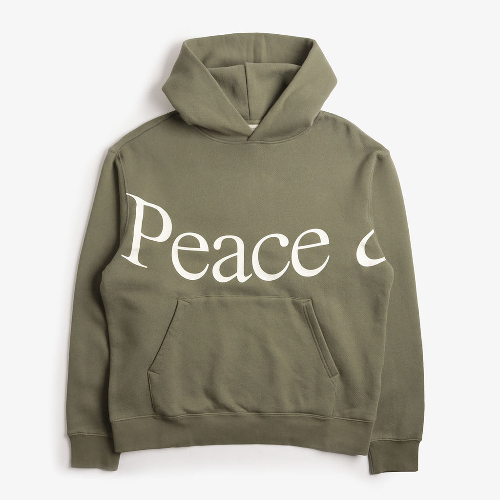 Museum of Peace and Quiet Jumbo Wordmark Hoodie, Olive, Detail Shot 1
