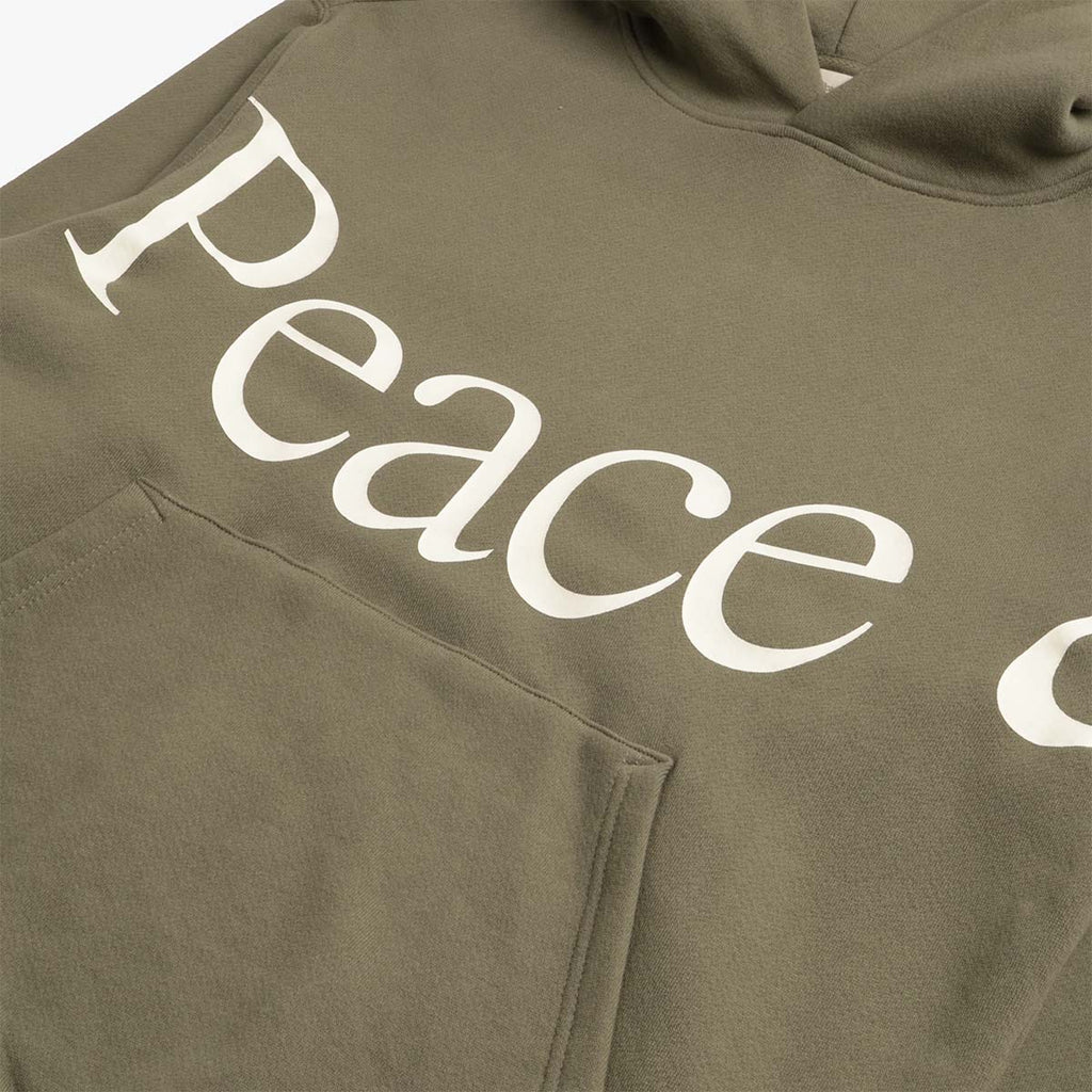 Museum of Peace and Quiet Jumbo Wordmark Hoodie, Olive, Detail Shot 3