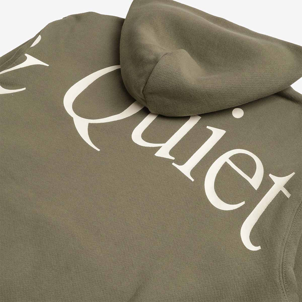 Museum of Peace and Quiet Jumbo Wordmark Hoodie, Olive, Detail Shot 5
