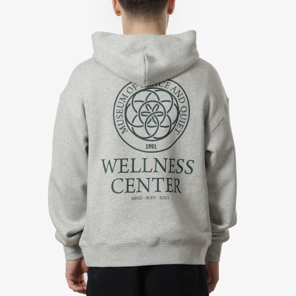 Museum of Peace and Quiet Wellness Centre Hoodie, Heather Grey, Detail Shot 2