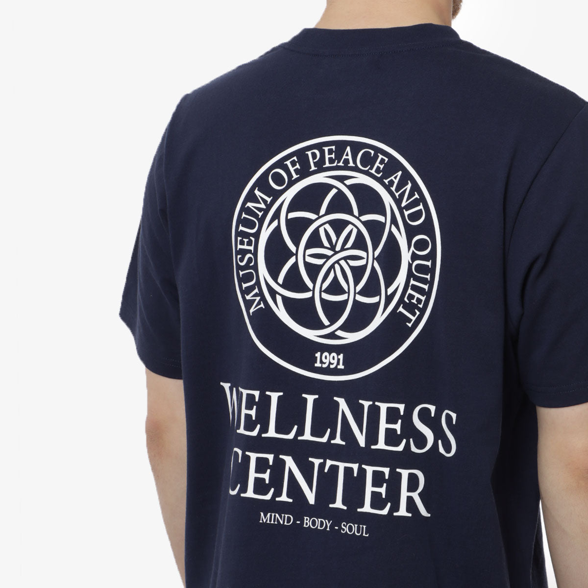 Museum of Peace and Quiet Wellness Centre T-Shirt, Navy, Detail Shot 4