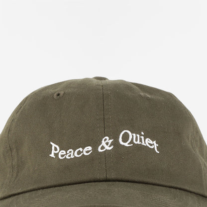 Museum of Peace and Quiet Wordmark Dad Hat, Olive, Detail Shot 3