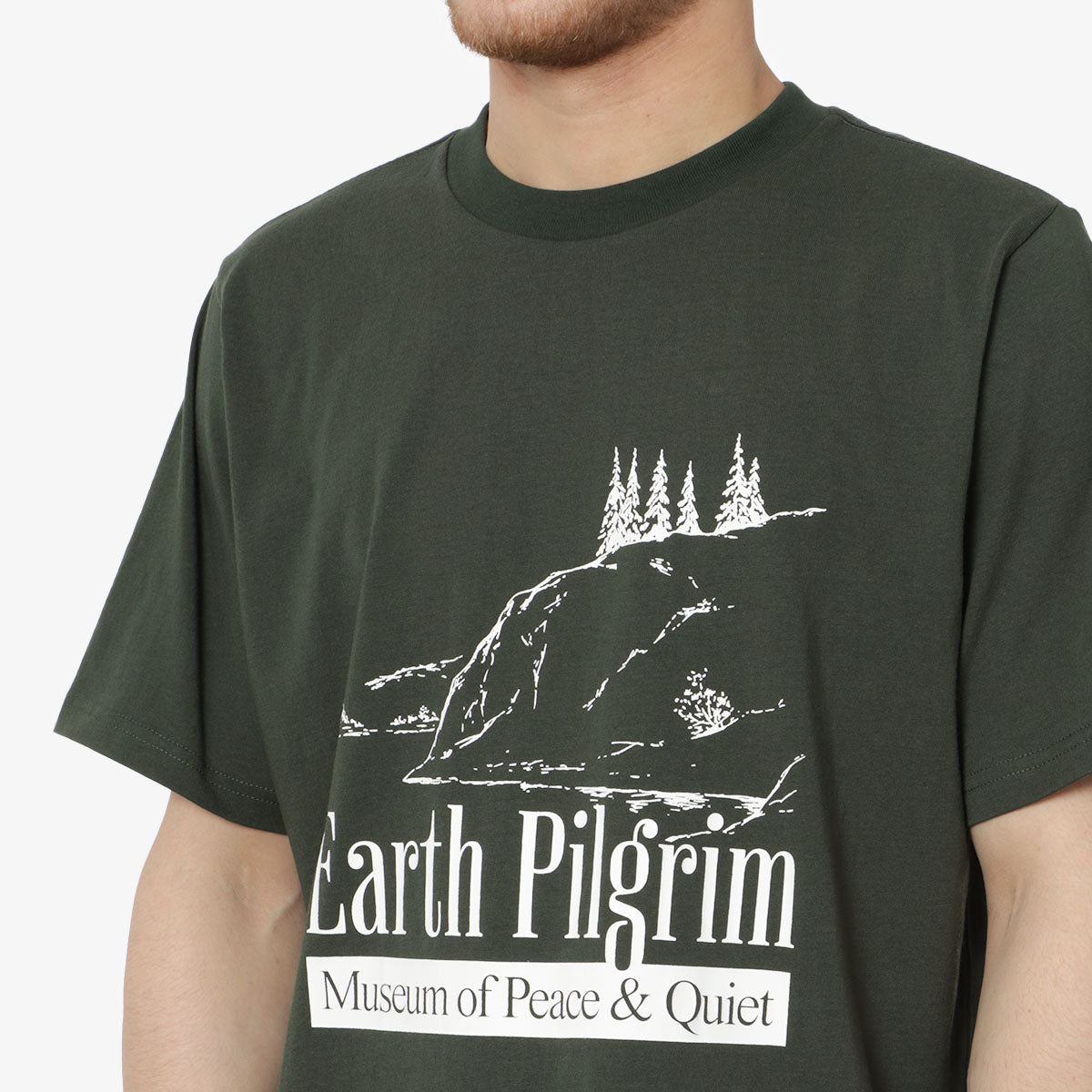 Museum of Peace and Quiet Earth Pilgrim T-Shirt, Forest, Detail Shot 2