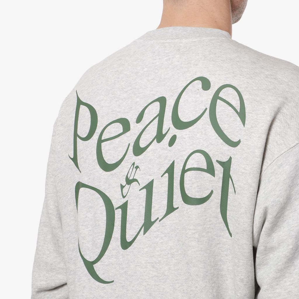 Museum of Peace and Quiet Warped Crewneck Sweatshirt, Heather Grey, Detail Shot 3