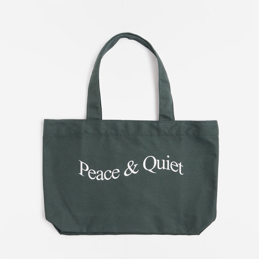 Museum of Peace and Quiet Wordmark Tote Bag, Forest, Detail Shot 1