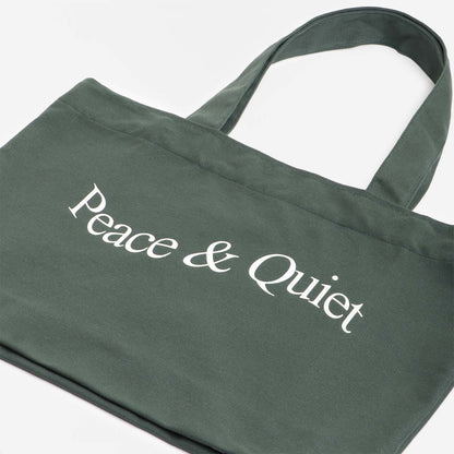 Museum of Peace and Quiet Wordmark Tote Bag, Forest, Detail Shot 2
