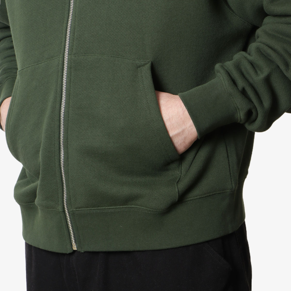 Museum of Peace and Quiet Wordmark Zip Up Hoodie, Forest, Detail Shot 4
