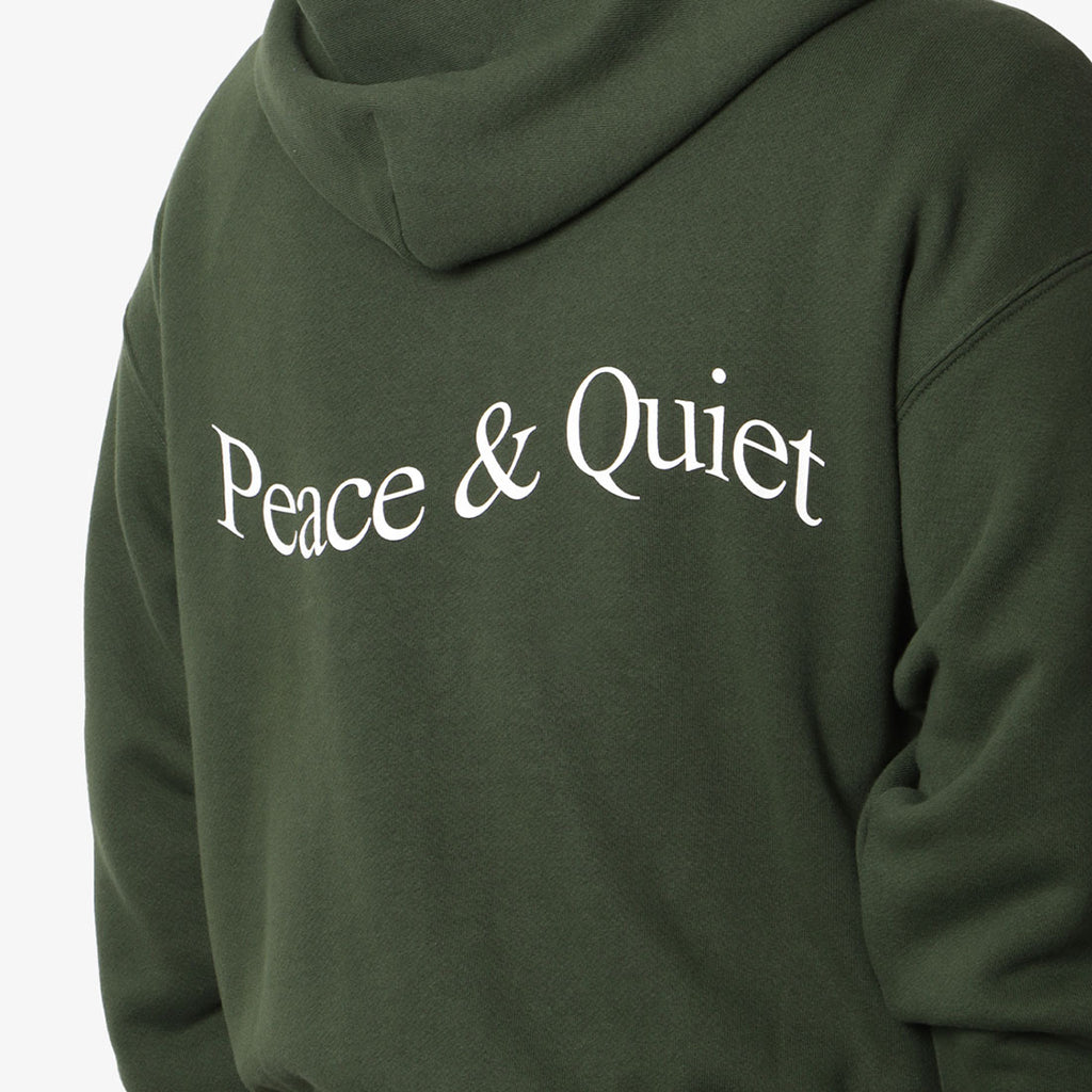 Museum of Peace and Quiet Wordmark Zip Up Hoodie, Forest, Detail Shot 5