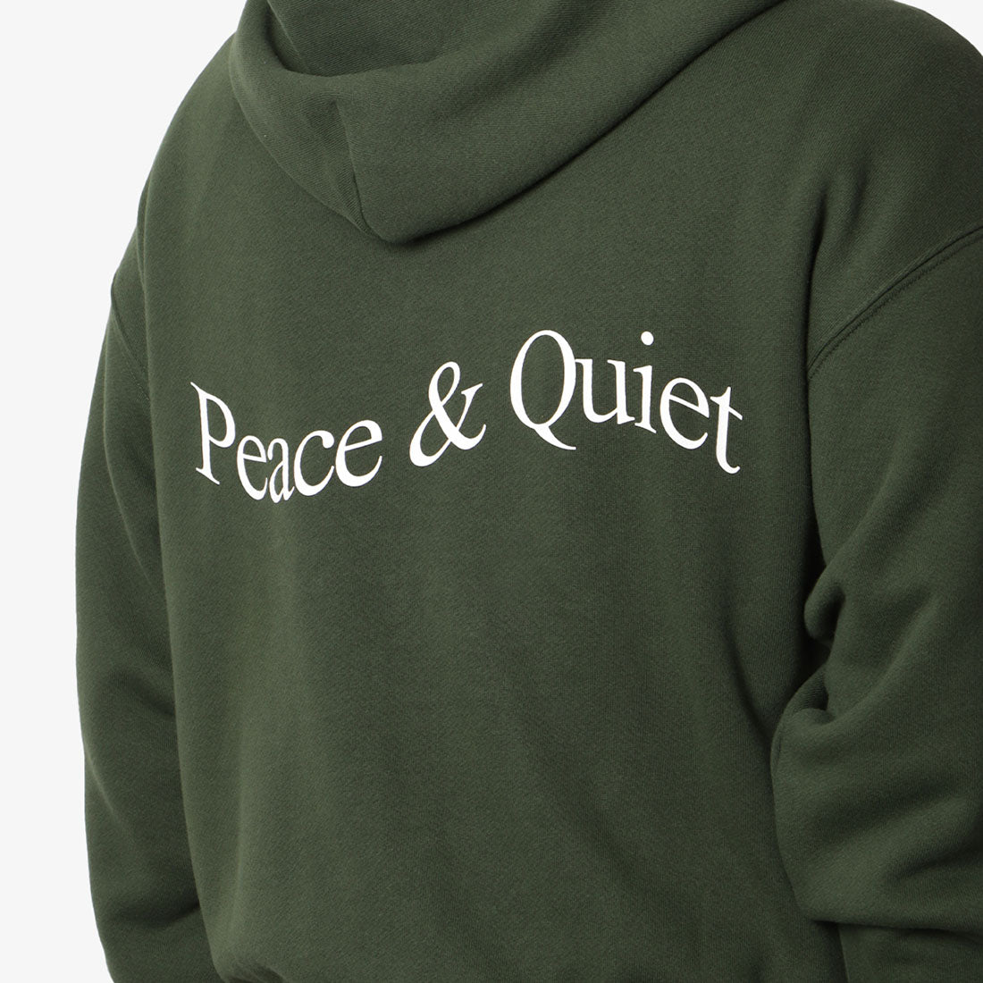 Museum of Peace and Quiet Wordmark Zip Up Hoodie, Forest, Detail Shot 5