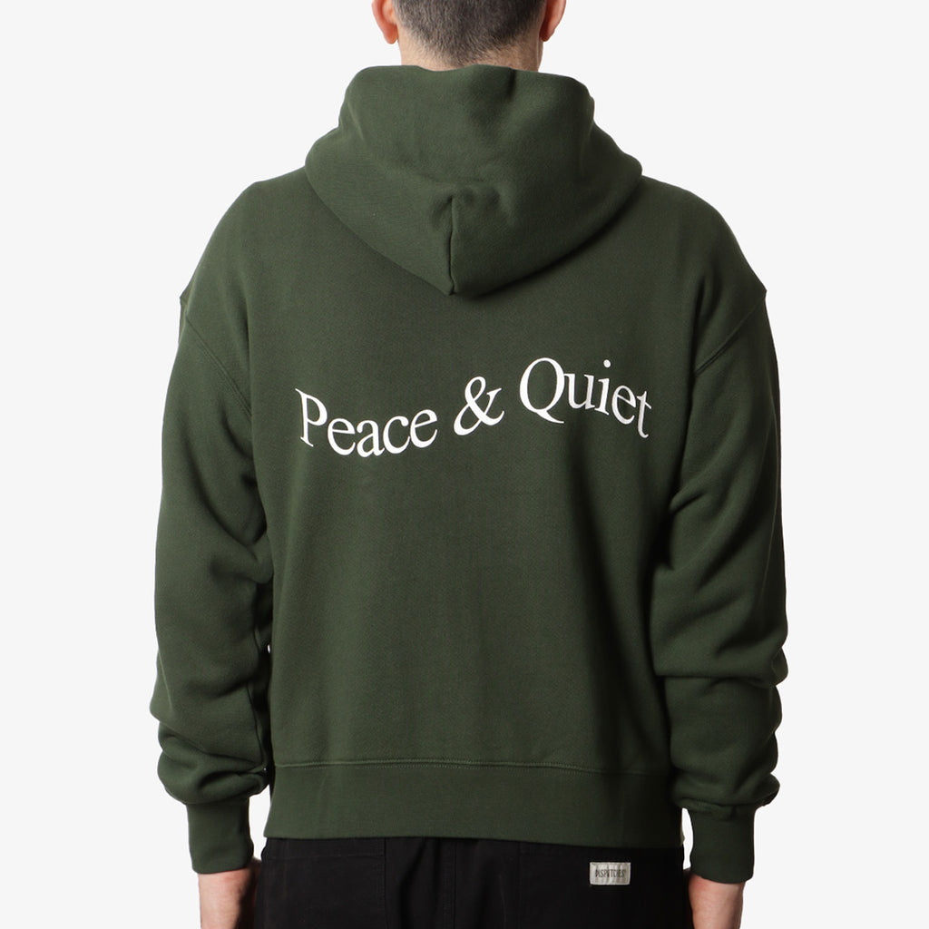 Museum of Peace and Quiet Wordmark Zip Up Hoodie, Forest, Detail Shot 1