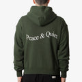 Museum of Peace and Quiet Wordmark Zip Up Hoodie, Forest, Detail Shot 1