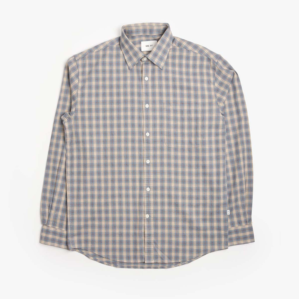 NN.07 Deon Casual Flannel Shirt - Blue Check