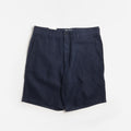 NN.07 Aden Linen Shorts, Navy Blue, Detail Shot 1