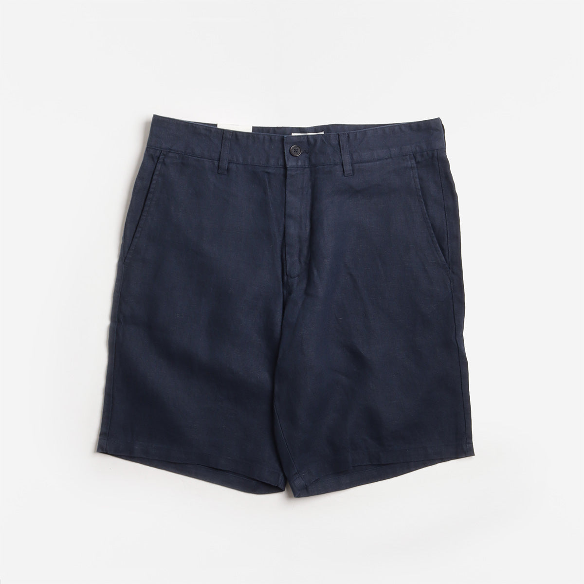 NN.07 Aden Linen Shorts, Navy Blue, Detail Shot 1
