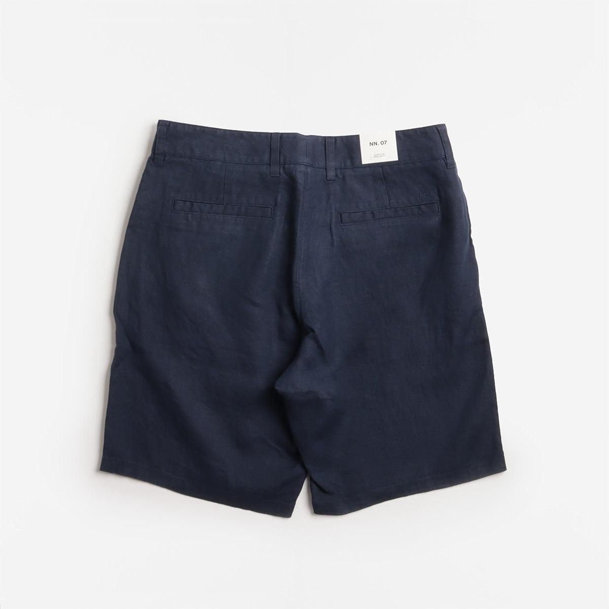 NN.07 Aden Linen Shorts, Navy Blue, Detail Shot 2