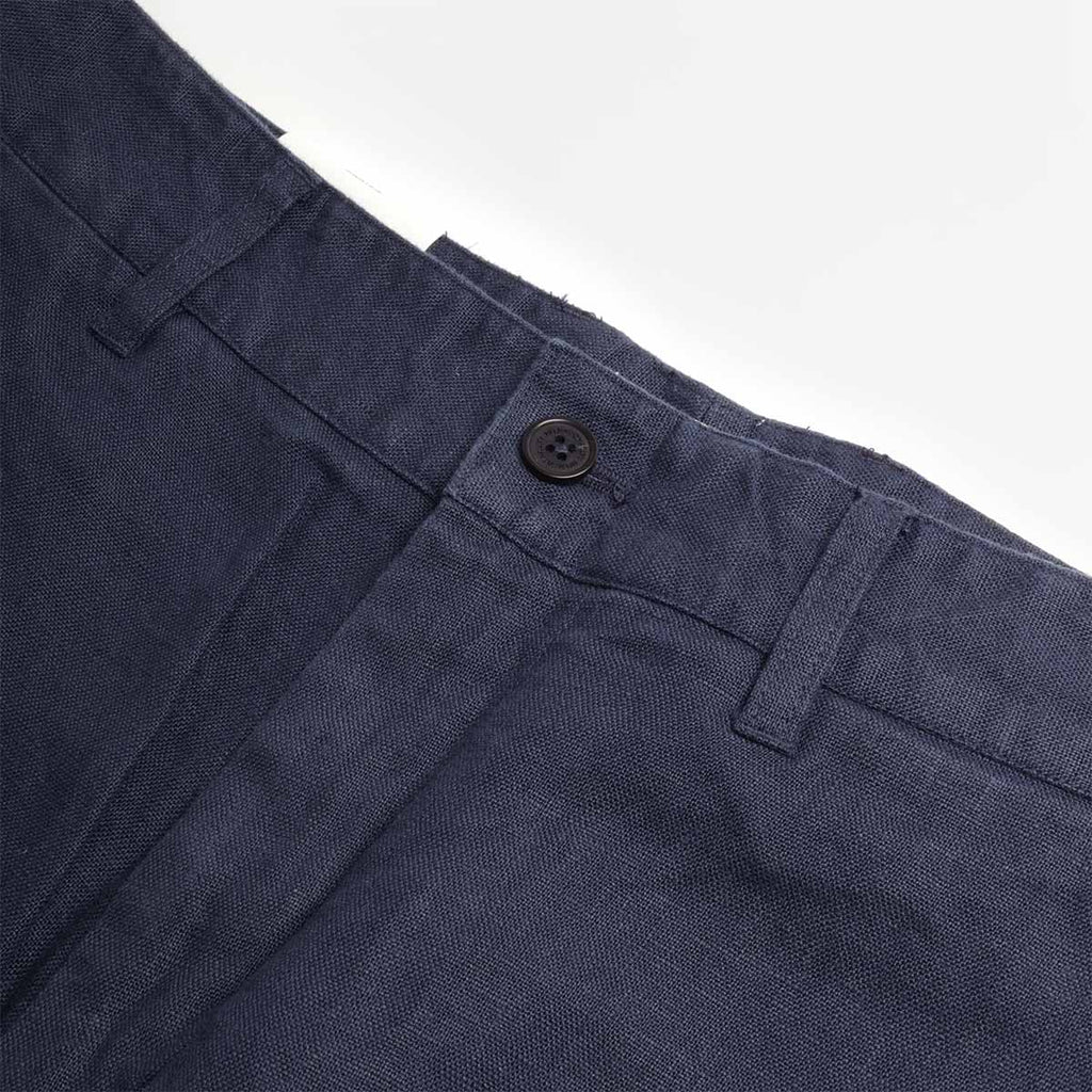 NN.07 Aden Linen Shorts, Navy Blue, Detail Shot 3