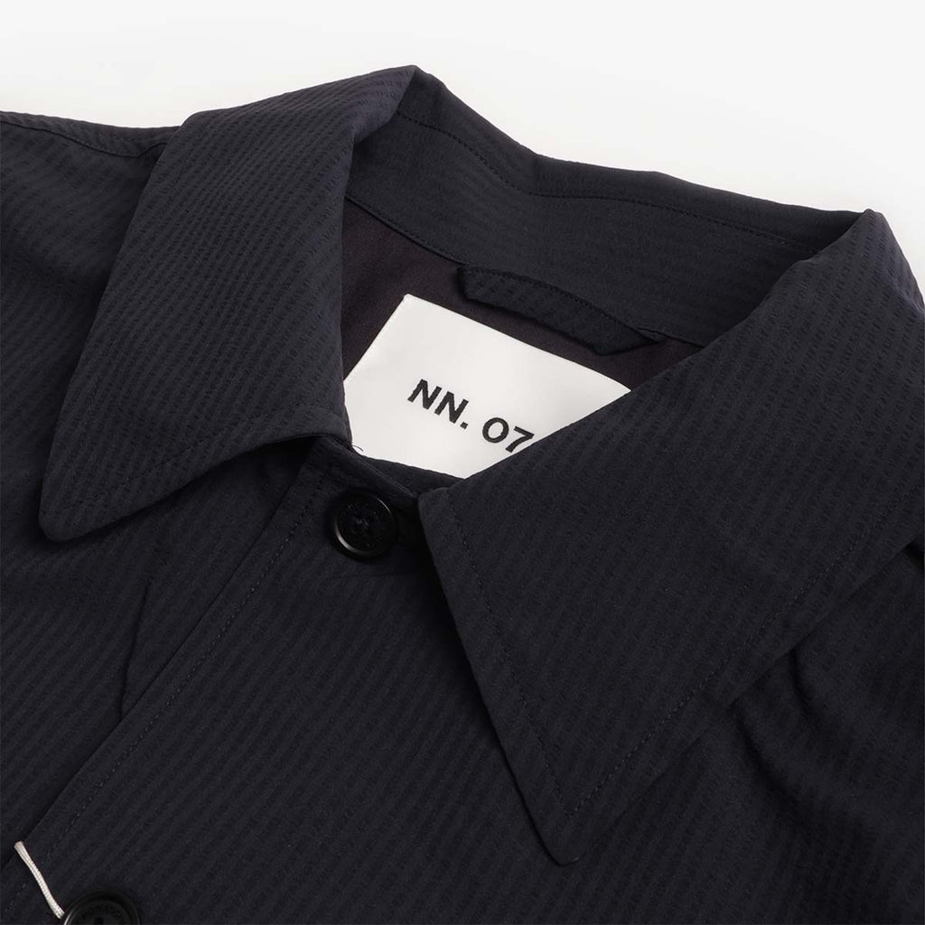 NN.07 Blaze Seersucker Overshirt, Navy Blue, Detail Shot 3