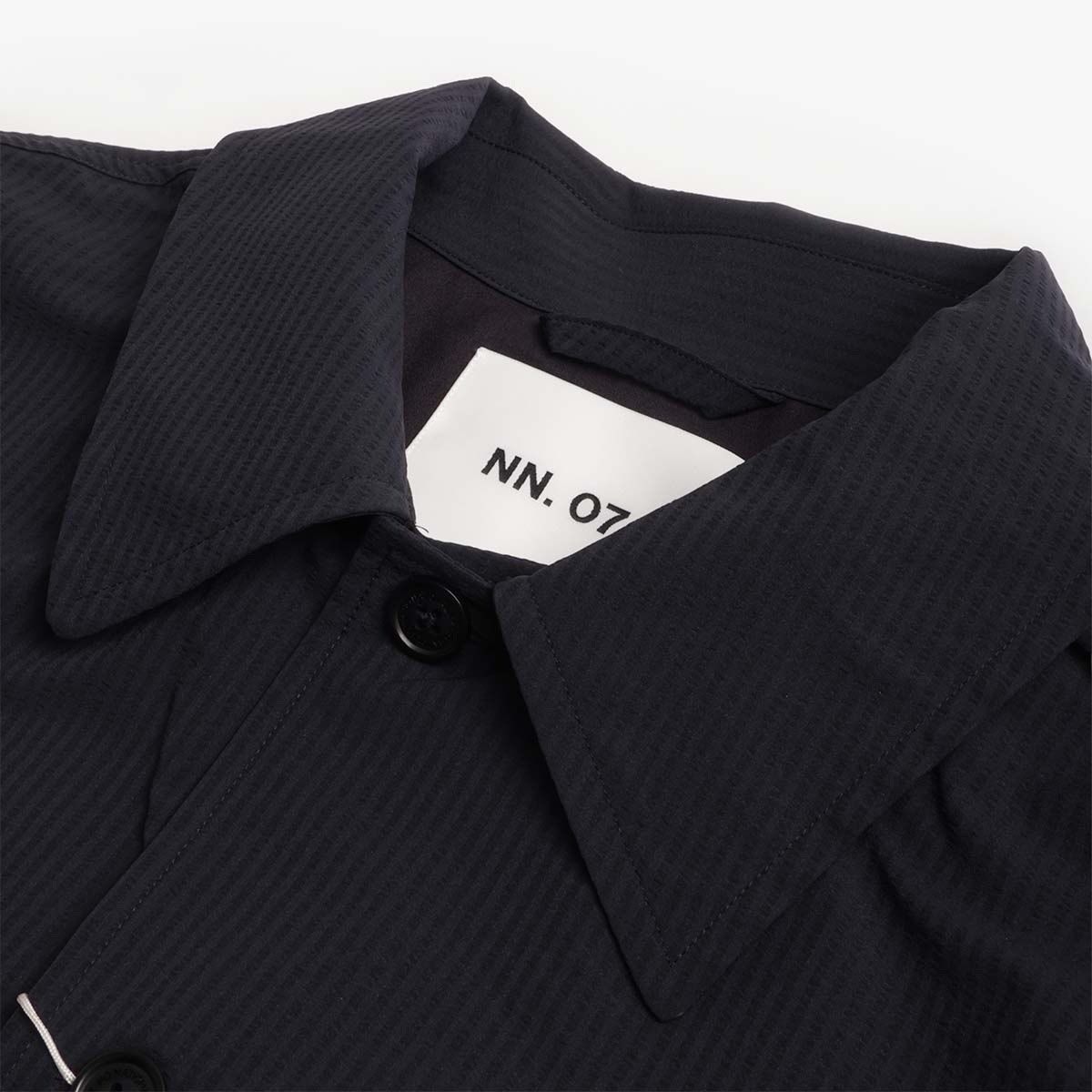NN.07 Blaze Seersucker Overshirt, Navy Blue, Detail Shot 3
