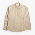 NN.07 Deon Linen Shirt, Black Stripe, Detail Shot 1