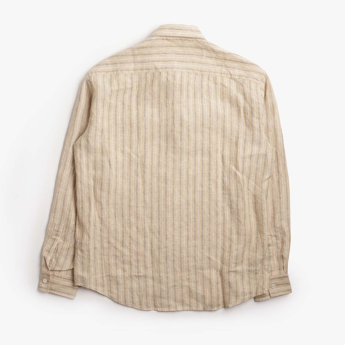 NN.07 Deon Linen Shirt, Black Stripe, Detail Shot 2