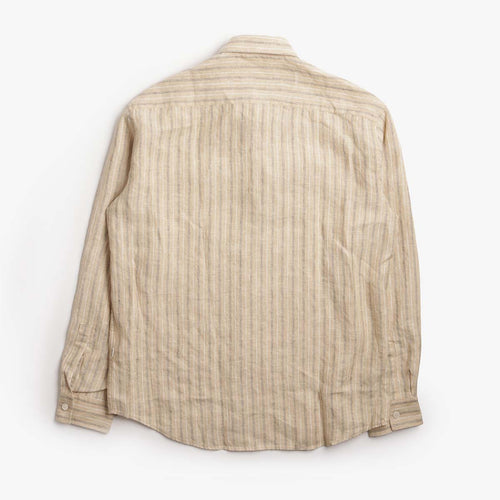 NN.07 Deon Linen Shirt, Black Stripe, Detail Shot 2