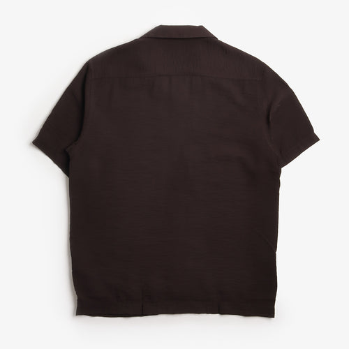 NN.07 Hank Open Collar Shirt, Dusky Port, Detail Shot 2