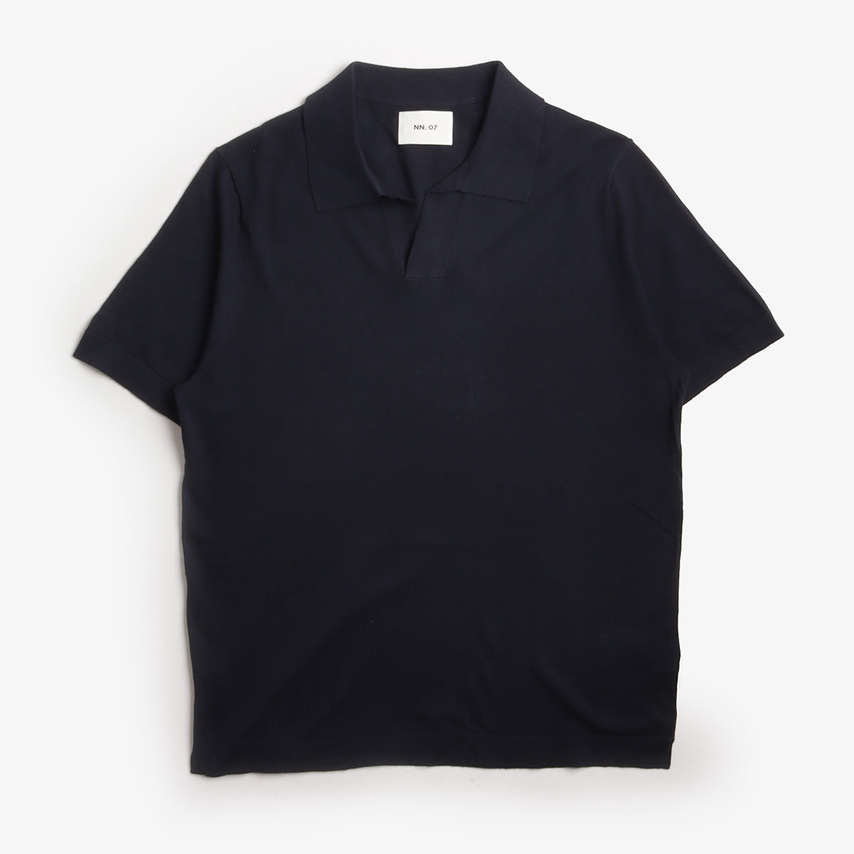 NN.07 Ryan Knitted Linen Blend Polo Shirt, Navy Blue, Detail Shot 1