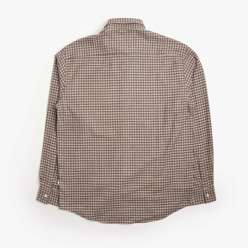 NN.07 Deon Casual Flannel Shirt in Sand Check, back view