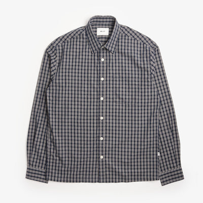 NN.07 Deon Checked Organic Shirt - Navy Check