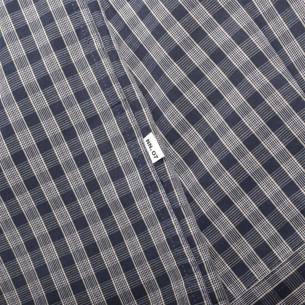 NN.07 Deon Checked Organic Shirt - Navy Check