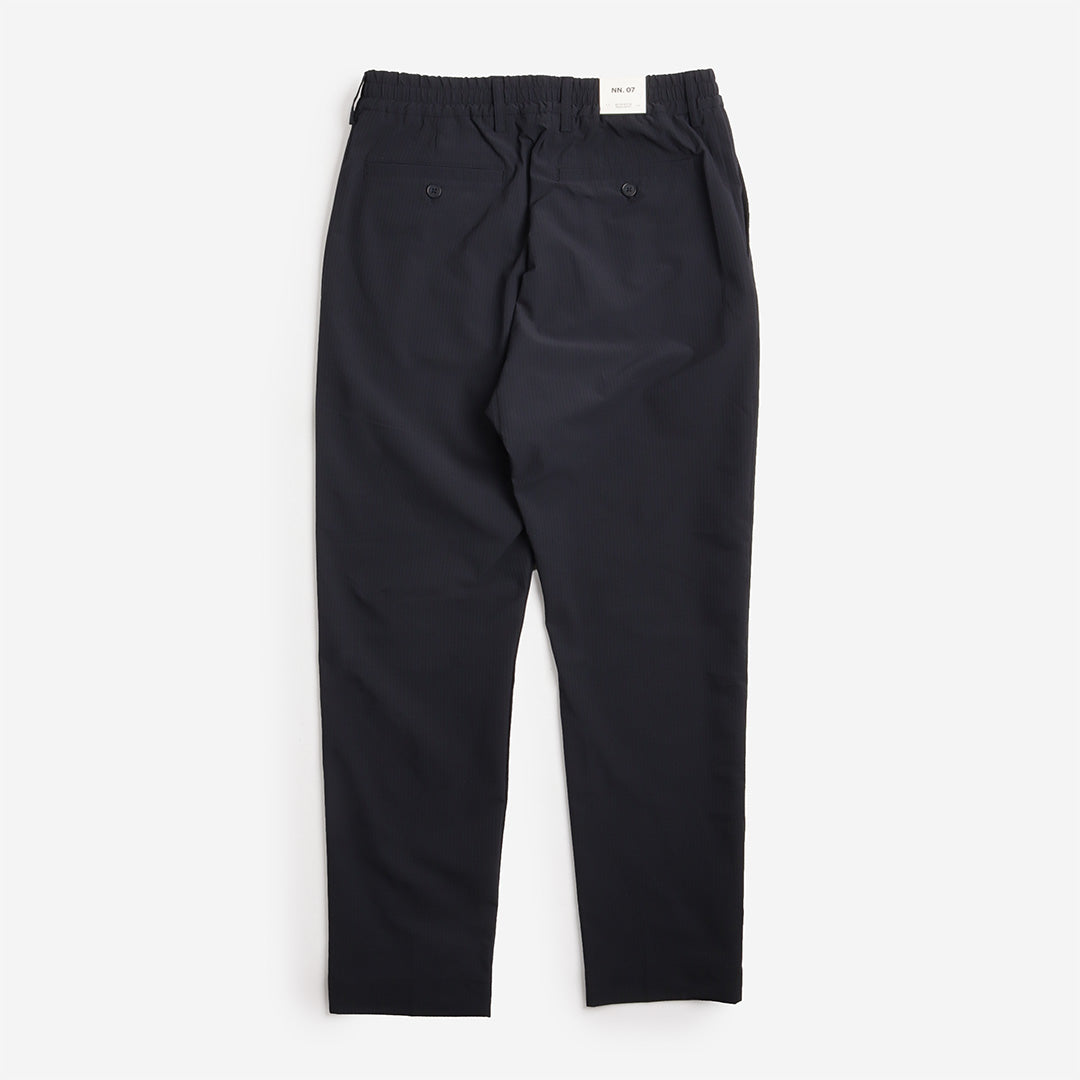 NN.07 Billie Drawstring Seersucker Regular Fit Pant - Navy Blue
