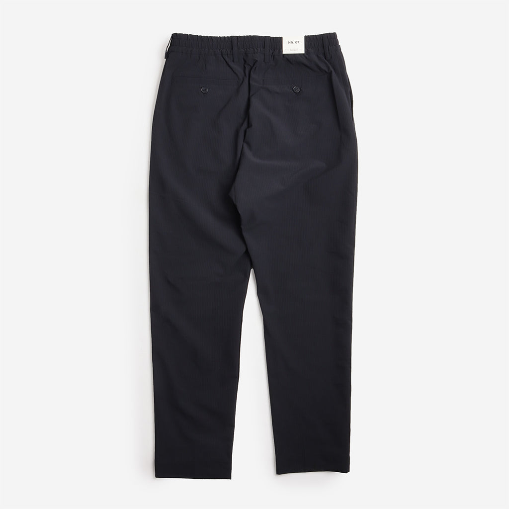 NN.07 Billie Drawstring Seersucker Regular Fit Pant, Navy Blue, Detail Shot 4