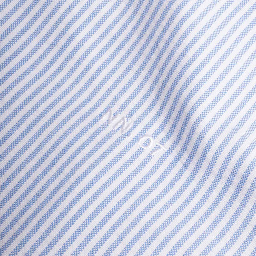 NN.07 Colby Logo Regular Fit Oxford Shirt, Blue Stripe, Detail Shot 3