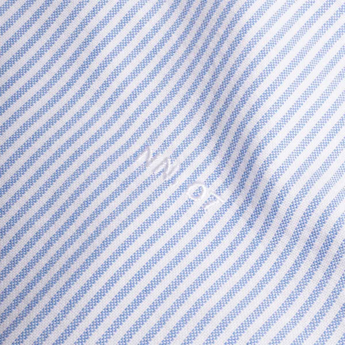 NN.07 Colby Logo Regular Fit Oxford Shirt, Blue Stripe, Detail Shot 3