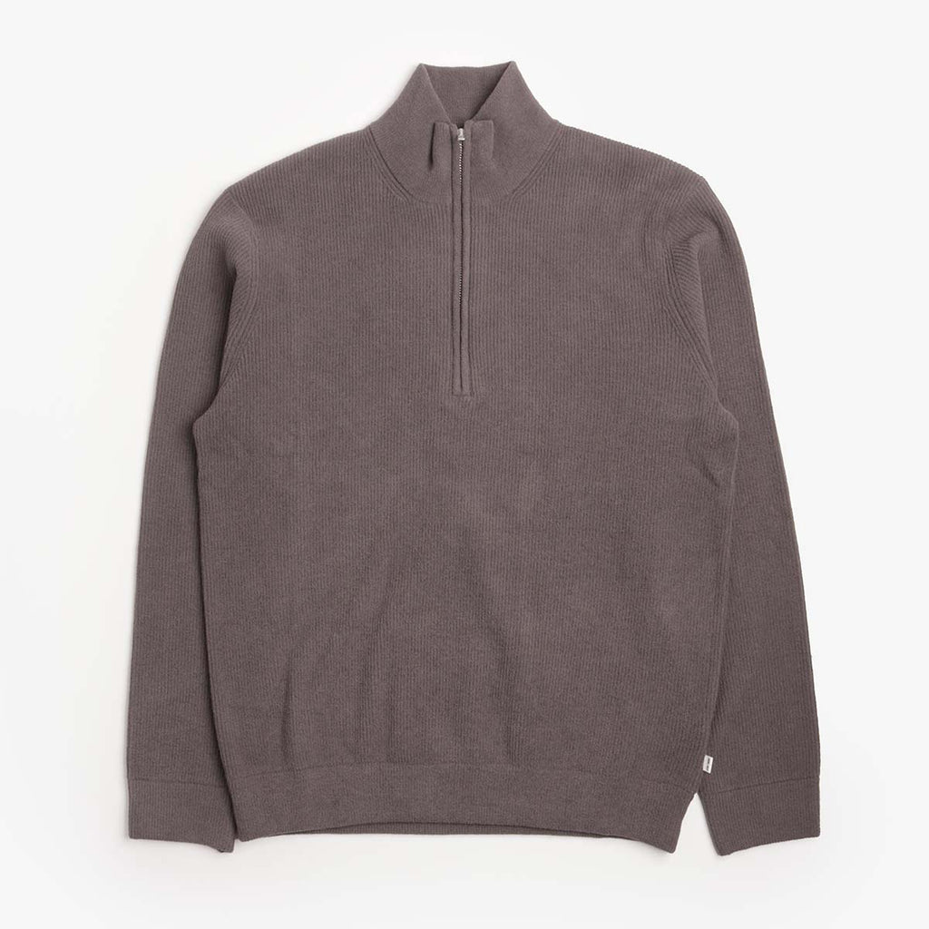 NN.07 Danny Half Zip Sweatshirt in Charcoal Mist, front view