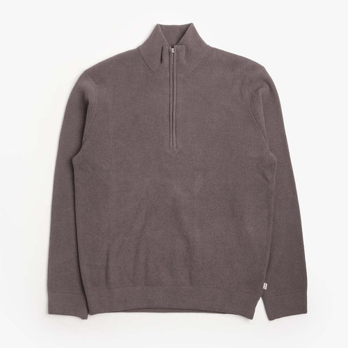 NN.07 Danny Half Zip Sweatshirt in Charcoal Mist, front view